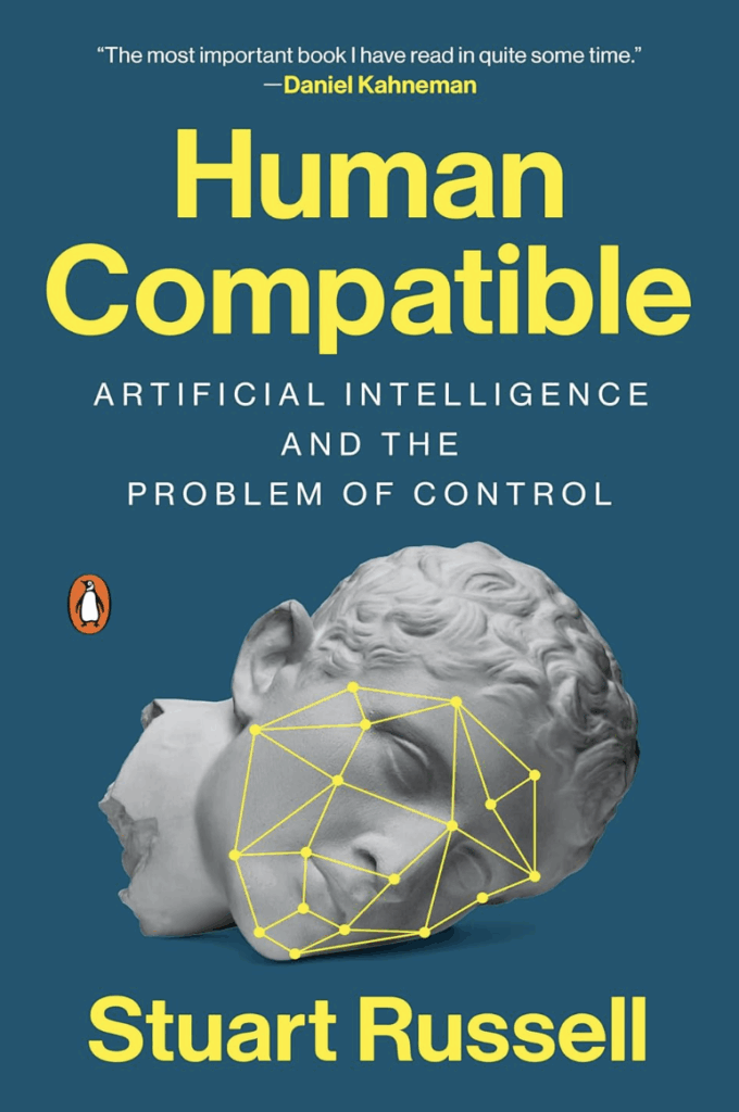 Cover image of the book "Human Compatible" by Stuart Russell