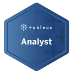 Tableau digital badge awarded to Natascia Furlan for role-based skills as a Tableau Analyst.